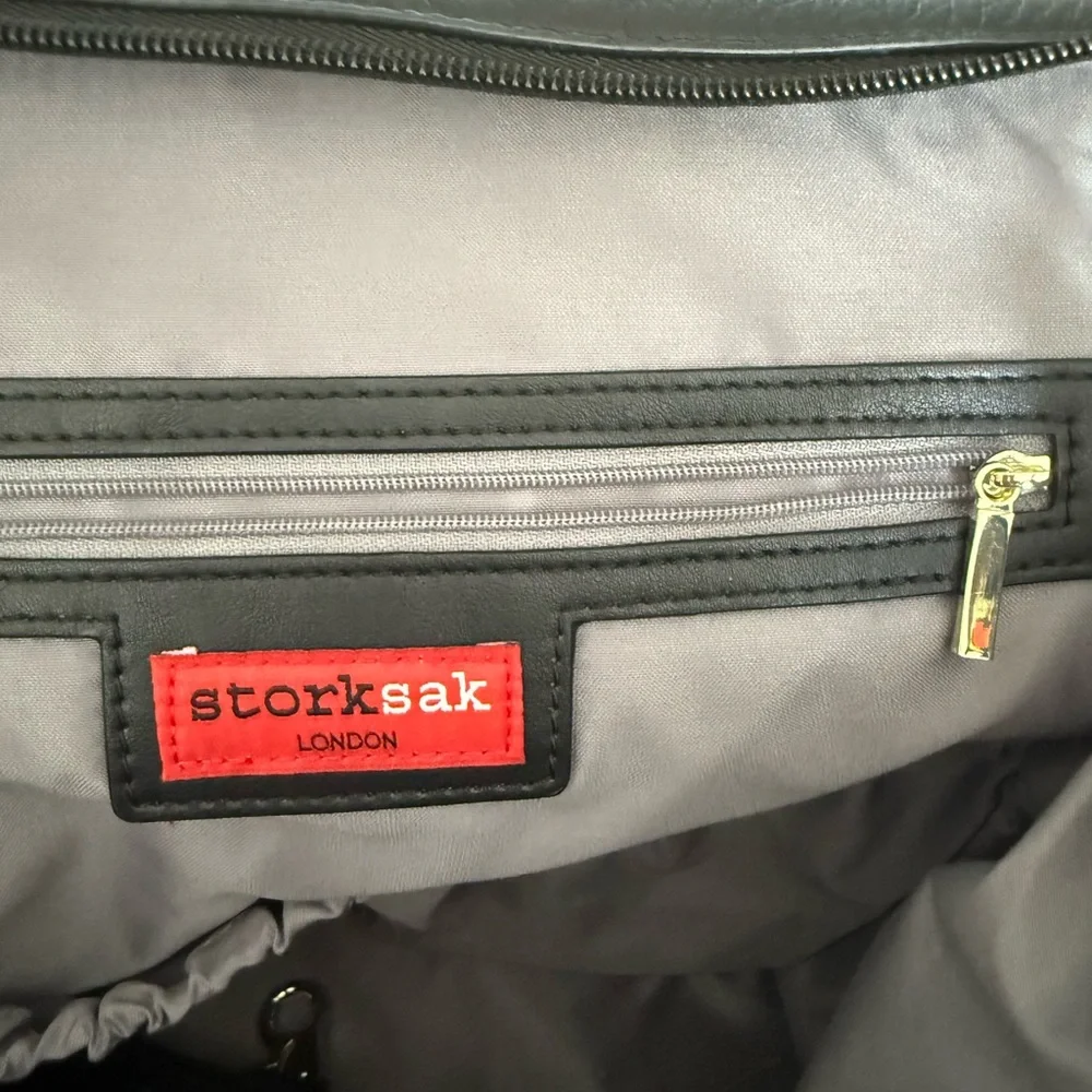 Storksak St. James Leather Diaper Bag Backpack - Picture 9 of 12